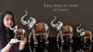 Unique Elephant showpiece making at home | Diwali decoration ideas | diy home decor