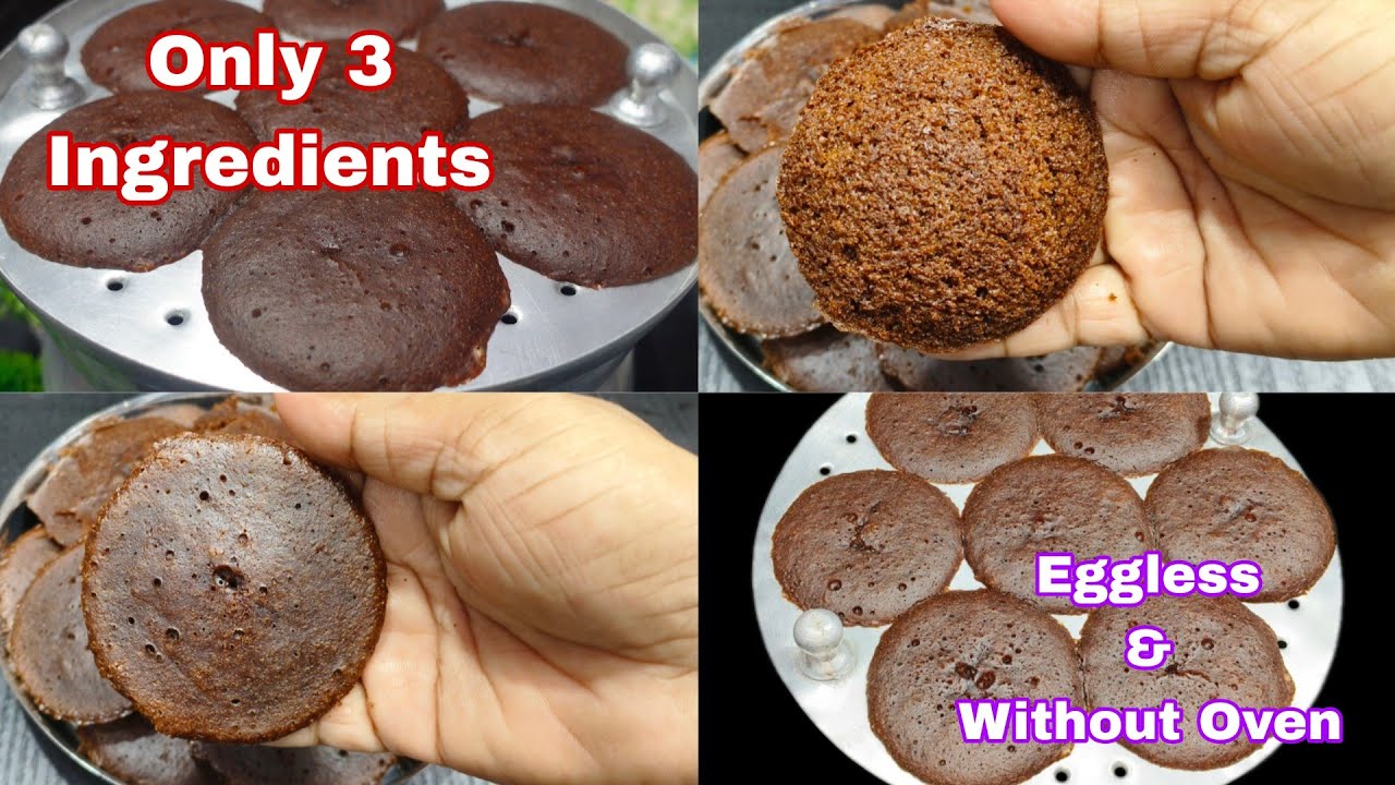 Only 3 Ingredients | Eggless And Without Oven | Choco Idli Cake | Cake Recipes | Biscuit Cake Recipe