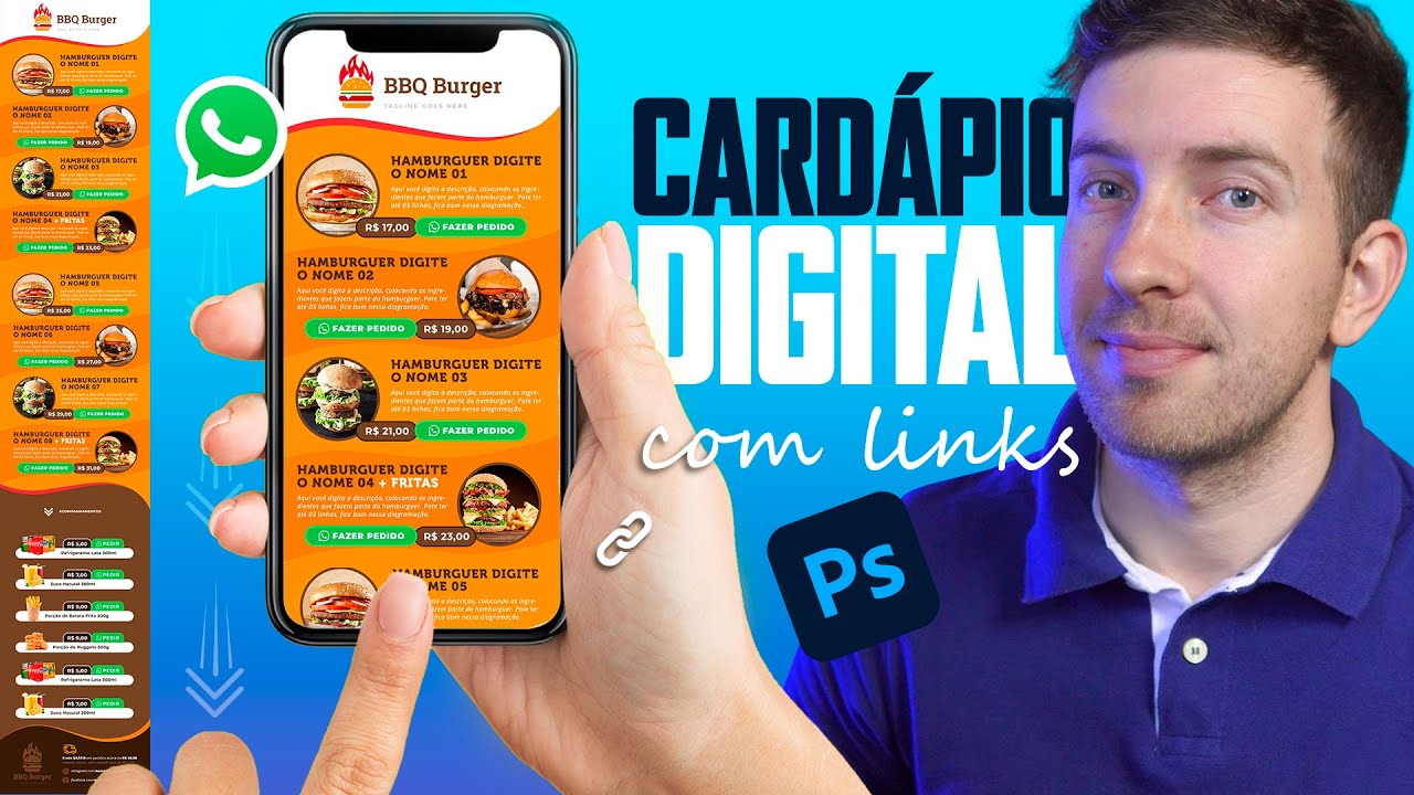 Como fazer Cardápio Digital e Interativo no Photoshop (com Links para Whatsapp) Como fazer Cardápio Digital e Interativo no Photoshop (com Links para Whatsapp)
