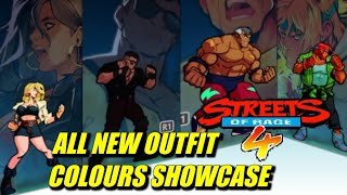 Streets of Rage 4. New Outfit Colours Showcase. Blaze, Axl, Floyd, Estelle, Max, Shiva