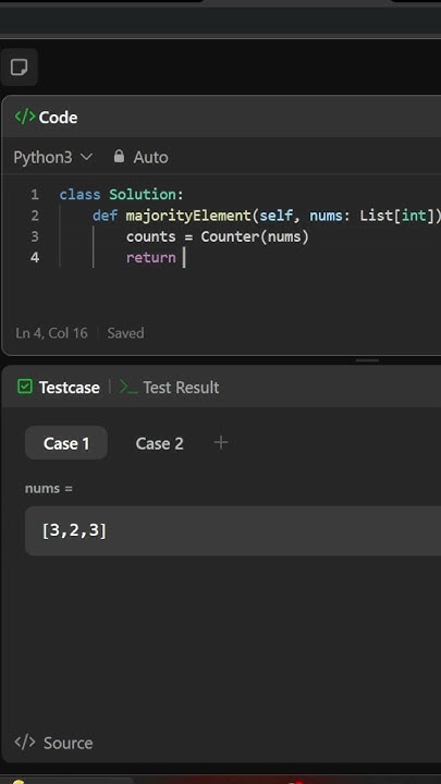 Leetcode: 169. Majority Element-shortest solution ever #shorts #ytshort ...