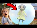 Trapping Creepy Doll Coraline in GIANT WUBBLE BUBBLE!