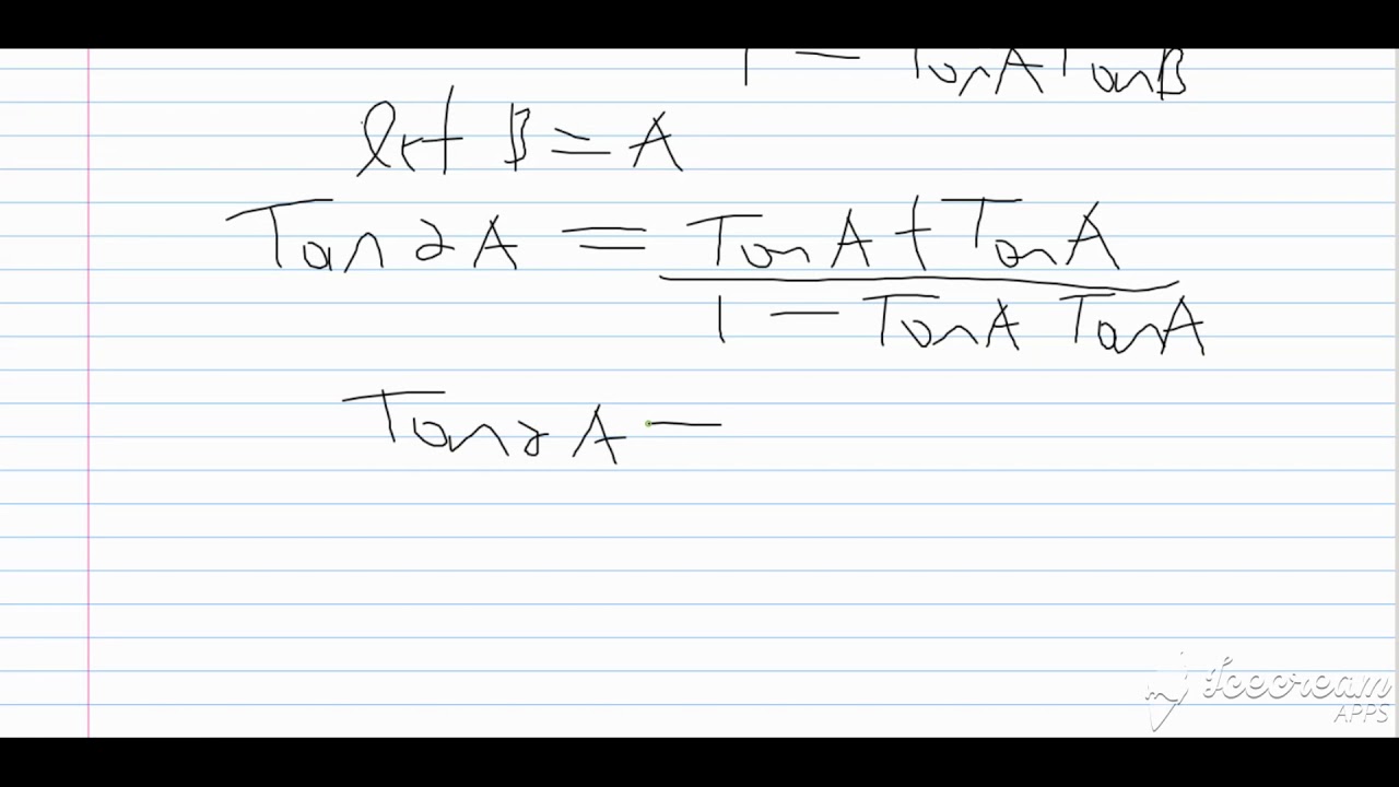 double angle formula part 1 - YouTube