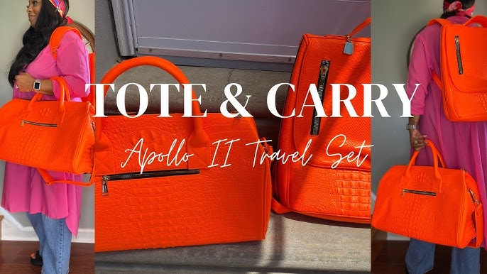 Tote&Carry - Pink Apollo 2 Crocodile Skin Luggage Set, 2 Piece Luggage Set Overnight Duffle Bag