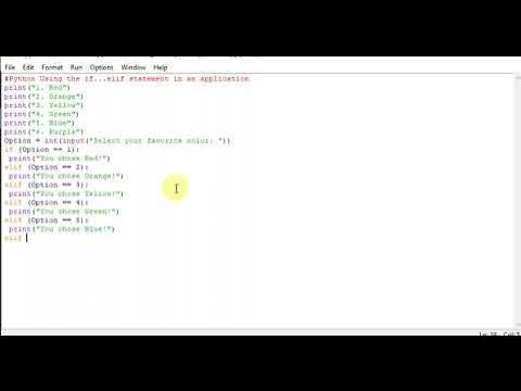 Python Using the if...elif statement in an application - YouTube
