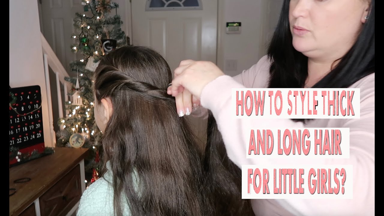 How to style girls thick and long hair? kids hair style - YouTube