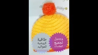 طاقية كروشية لعمر 3 شهور , الشكل الدائري بالكروشية