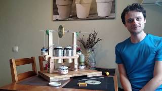 Stirling engine. 2 cylinder.