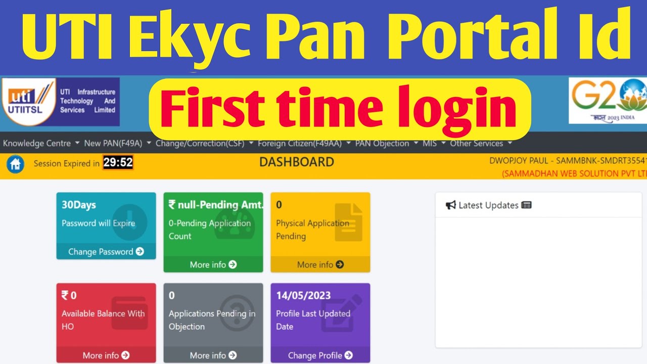 UTI ekyc Pan Id First Time Login Process || UTI Ekyc Pan Portal || Uti ...