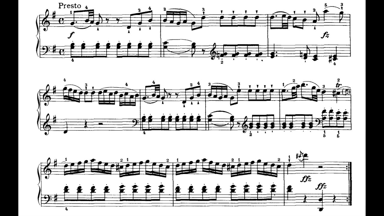 Joseph Haydn Piano Sonata in G- Major Hob XVI:40 with scores - Piano Alvin  Devonas - YouTube