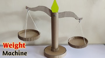 Cardboard weight machine for school project || Diy working model of weighing balance