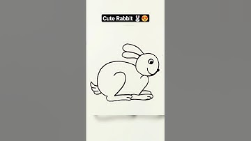 Cute Rabbit Drawing Easy Short 🐇😍 #shortsfeed #shorts
