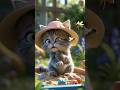 A Cute Little Kitten Got Stung by a Wasp! 🐱🐝😿 #catstory #cat #cats #shorts