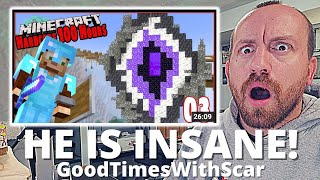 HE IS CRAZY! GoodTimesWithScar 100 Hours In Hardcore Minecraft: The Most Dangerous Portal (REACTION)