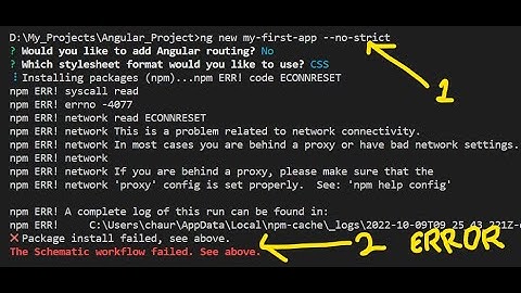 The Schematic workflow failed See above Error in Angular How to Resolve This Error