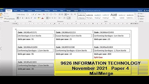A Level IT 9626 November 2021 Paper 4 - Mailmerge