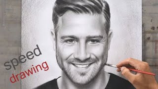 Black and White portrait painting | speed drawing