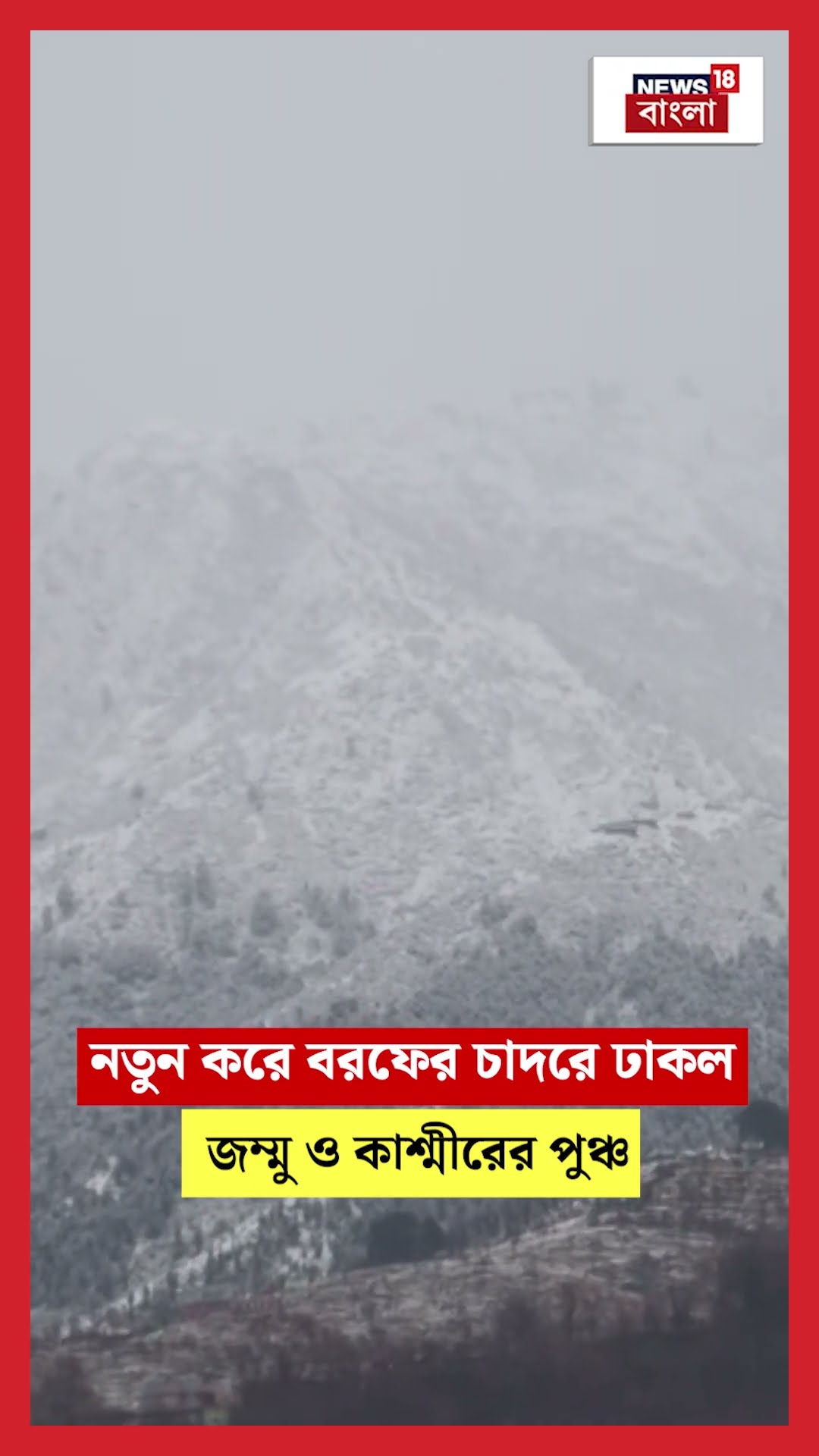 নতুন করে বরফের চাদরে ঢাকল Jammu Kashmir-এর Poonch | N18S #shorts