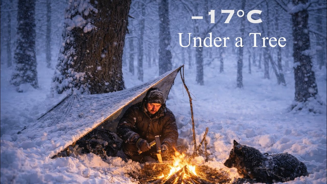 No Tent. No Sleeping Bag. −17°C Under a Tree in a Snowstorm