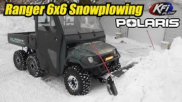 Polaris Ranger 6x6 Snowplowing Cleanup | Power Angle KFI 72" Snowplow