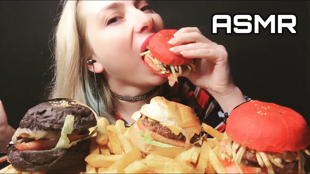 ASMR TÜRKÇE | RENKLİ HAMBURGER MUKBANG 🍔 CAR BURGER 🍔TANIMADIĞIMI EVE ALIRSAM OLACAĞI BU🤦🏼‍♀️