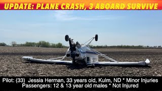 UPDATE: North Dakota Airplane Crash, 3 Aboard Survive