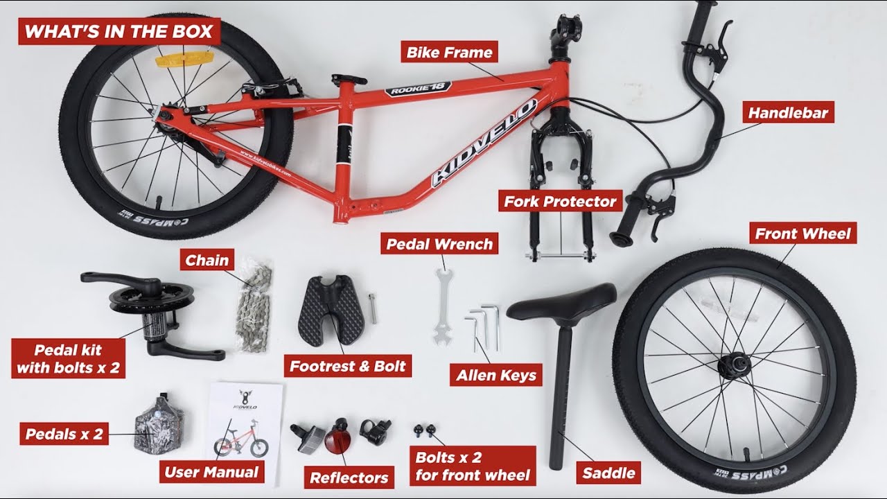 ASSEMBLY GUIDE - Kidvelo Rookie 14 or 18 Balance to Pedal Bike (BALANCE BIKE MODE)