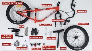 ASSEMBLY GUIDE - Kidvelo Rookie 14 or 18 Balance to Pedal Bike (BALANCE BIKE MODE)