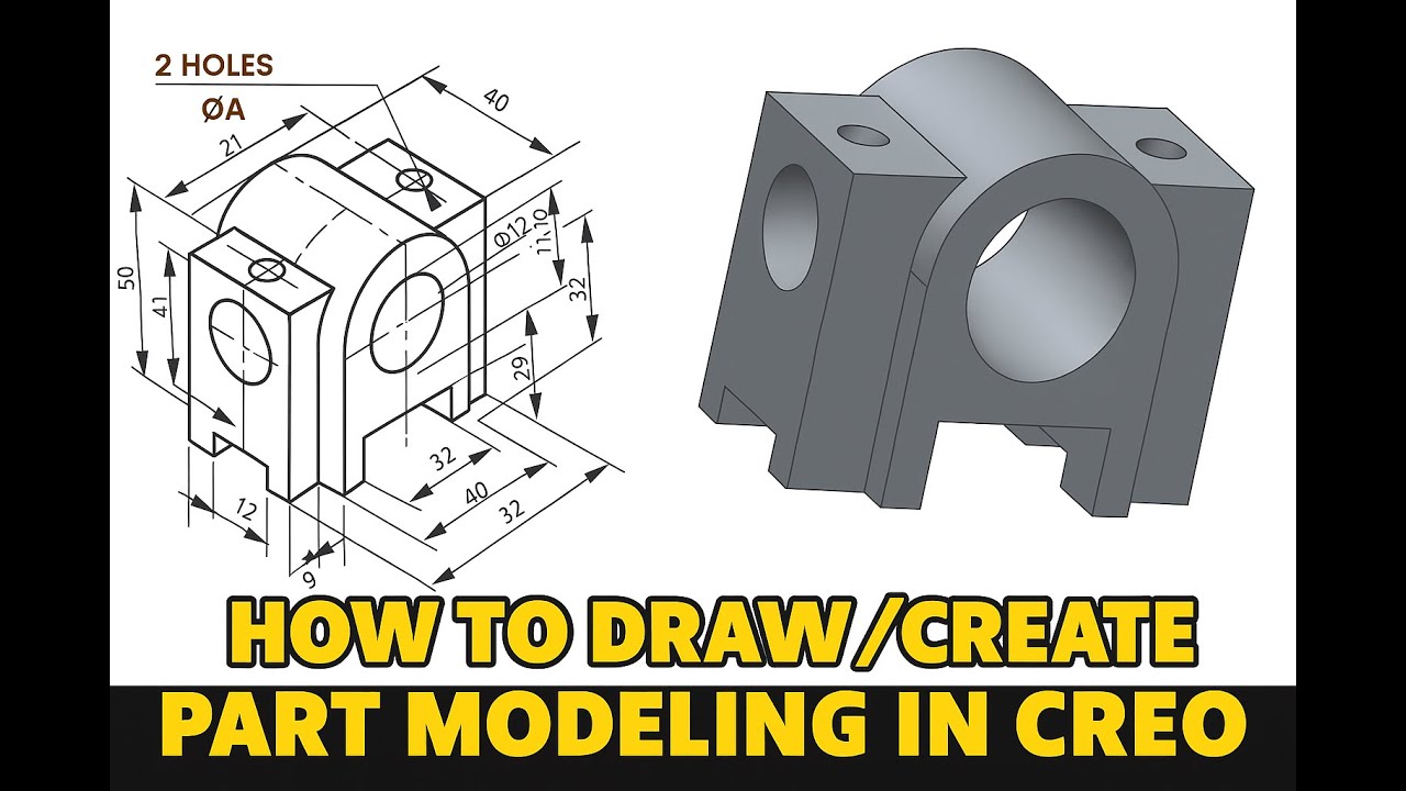 How to draw Creo Part modeling 3 #thamizhgrid - YouTube