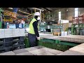 Process of making sidewalk brick. Mass production brick factory in Korea