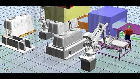 Compression moulding with robot video