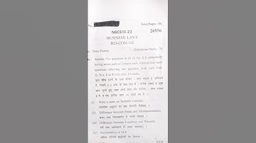 BUSINESS LAWS B.Com 1 Sem 2023 previous year question paper kuk University