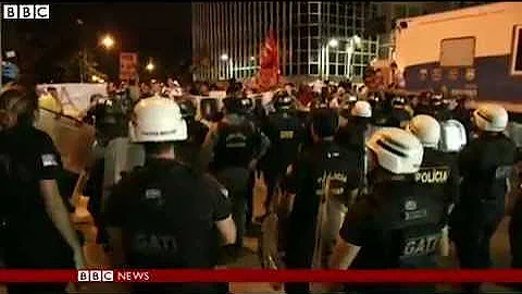 BBC News   Anger boils over at Brazil protests