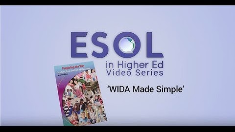 WIDA Made Simple | ESOL in Higher Ed Video Series