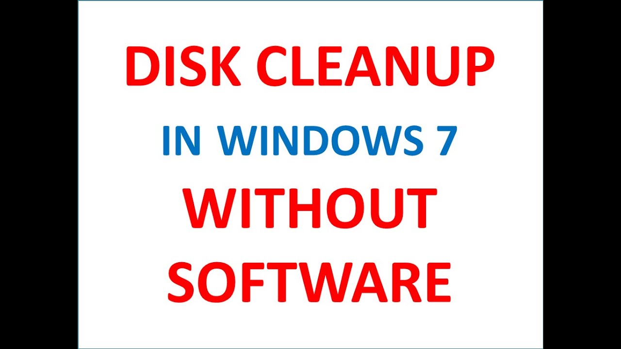 Disk Cleanup Without Software YouTube Disk cleanup without software youtube