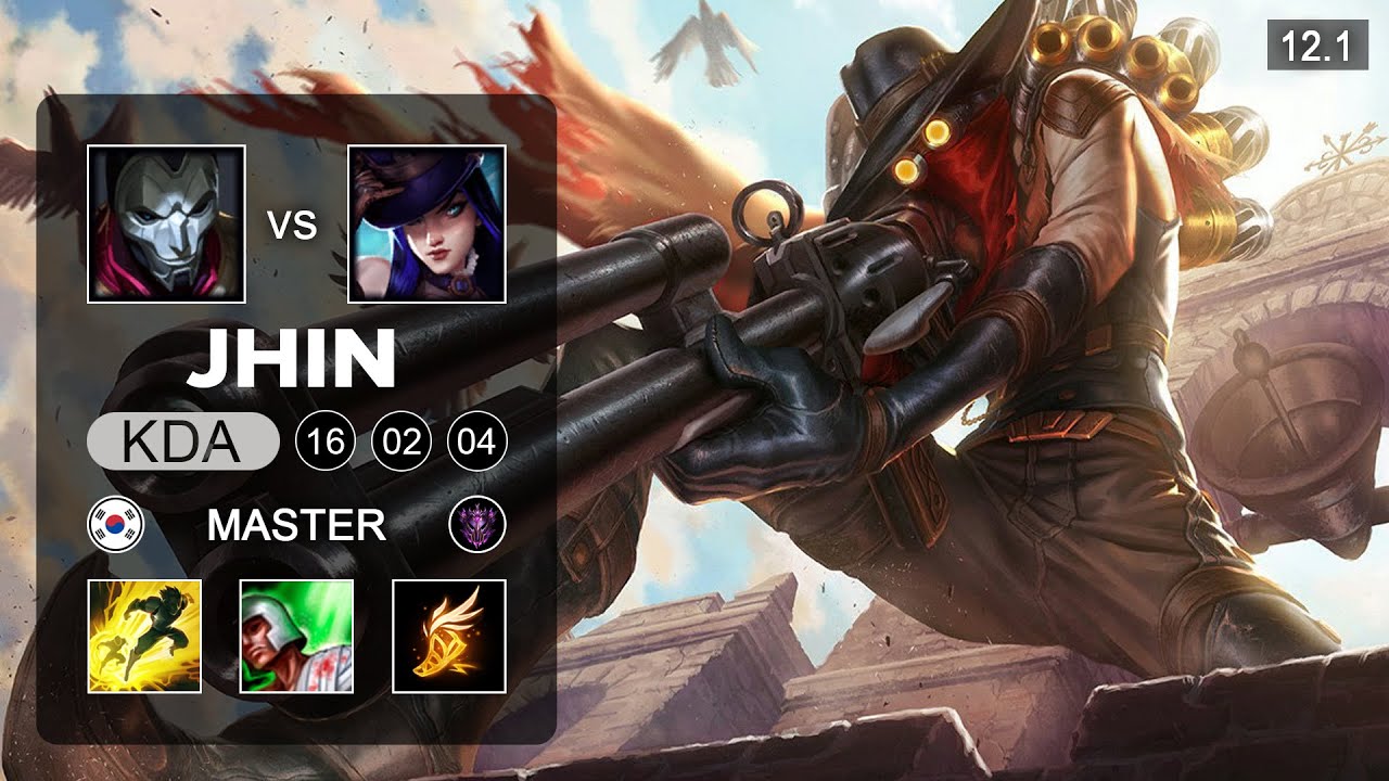 Jhin ADC vs Caitlyn - KR Master - Season 12 Patch 12.1