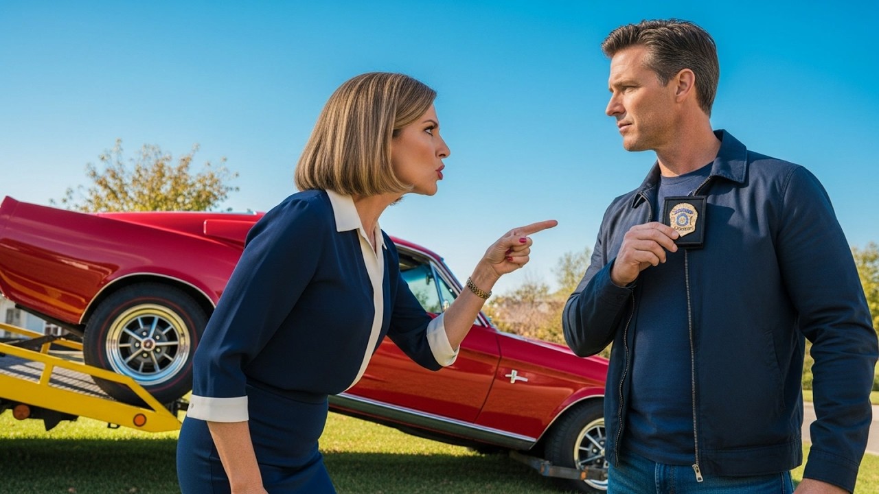 Fake HOA Cops Tried to Tow My Classic Car, They Froze When I Showed Them My Badge!