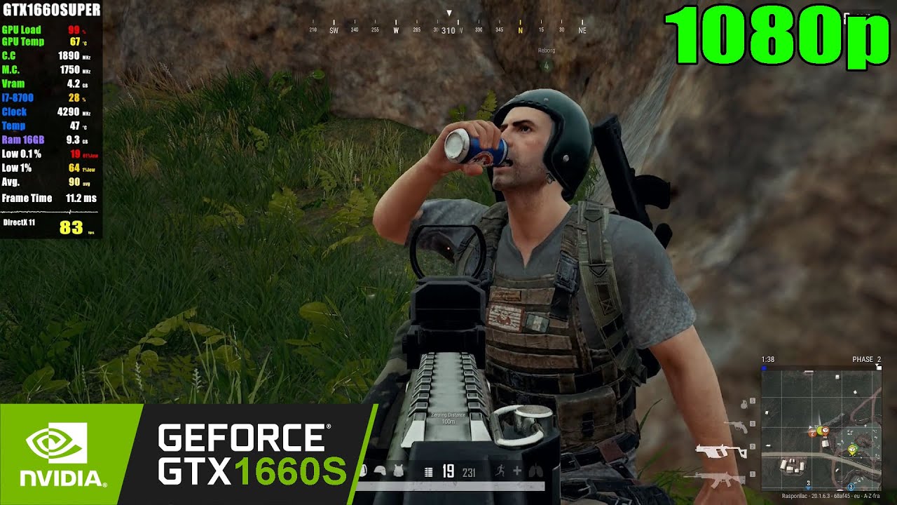 GTX 1660 SUPER | PUBG - 1080p Ultra Graphics