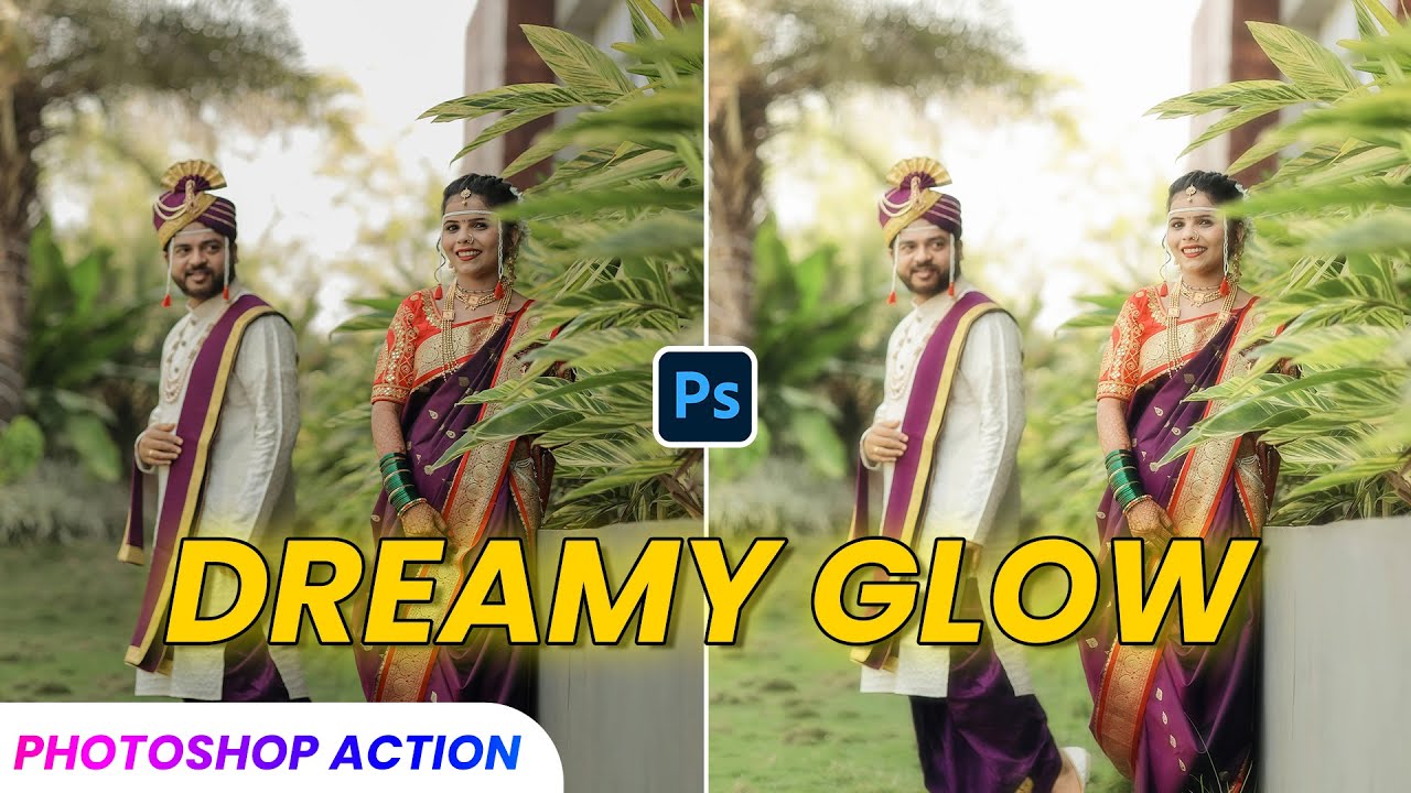 Photoshop Action For Dreamy Glowing Wedding Portraits