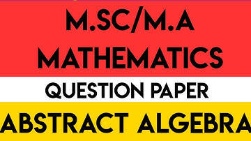 M.A/M.Sc previous year Mathematics question paper I Abstract algebra I vbspu m.sc  Mathematics exam
