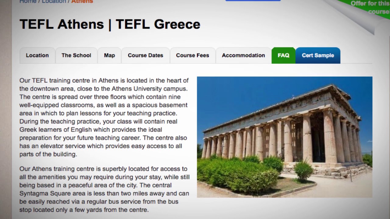 Welcome to Our TEFL / TESOL School in Athens, Greece | Teach & Live ...