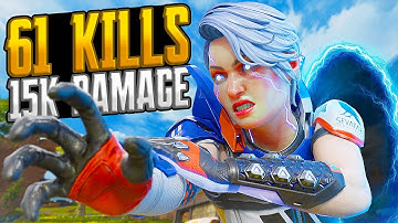 INSANE Wraith 61 KILLS and 15,000 Damage Apex Legends