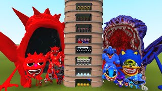 TALLGRASS LITTLE TO BIG ALL SPRUNKI RADDY VS ALL SPRUNKI SONIC EXE FAMILY PHASE 1 - 10 in Gmod !!