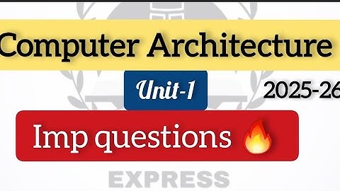 Computer Architecture Important Questions ||Unit 1 || bca 1st year 