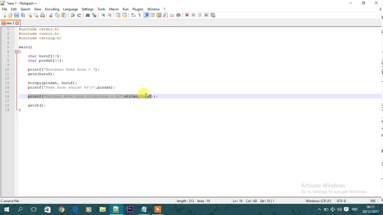 STRING (STRYCPY & STRLEN) language C - YouTube