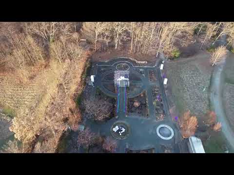 Aerial footage of Tower Hill Botanic Garden