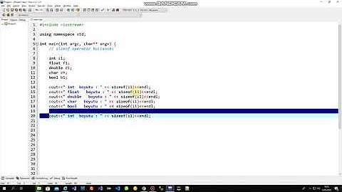 17 C++ Programlama sizeof operatörü