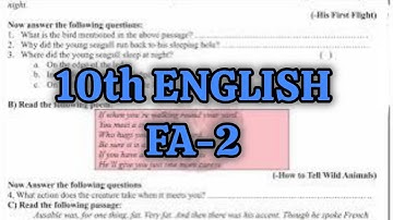 10th 💯FA-2 English Question Paper 2024-2025 ( Practice paper 1)👍 | 💯Formative Assessment 2 Paper📃 👍