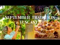THE TRADITIONAL SWEET ITALIANS BAKE IN SEPTEMBER IN TUSCANY: Schiacciata all'Uva