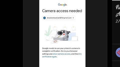 Fix Camera Access Needed Problem Solve in Google Account & YouTube Account Verification youtube